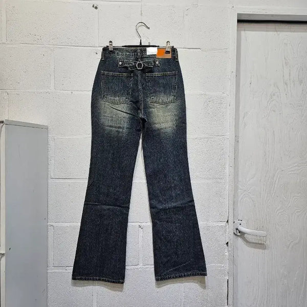 [BUNJANG] Back Buckle Bootcut Jeans - Medium Wash / S,M,L사이즈 뒷버클 부츠컷 중청(656)