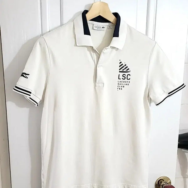 [BUNJANG] Lacoste LSC Sailing Club Short Sleeve Polo Shirt White / 라코스테 LSC 세일링 클럽 반팔 카라티 화이트