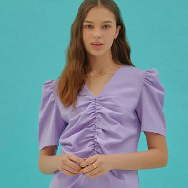 [BUNJANG] Yunemi Suzy Bloom Blouse Lavender / 유네미 수지 아름이 블라우스 라벤더