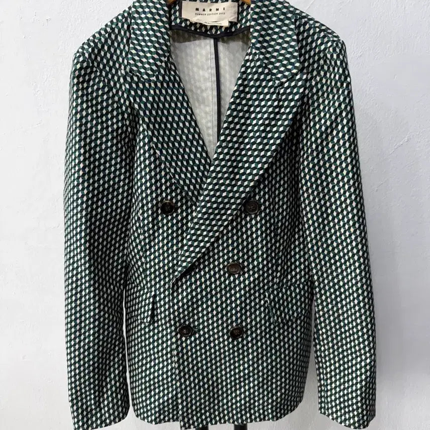 [BUNJANG] Marni Check Double-Button Jacket / 정품) 마르니 체크 더블 버튼 재킷 55