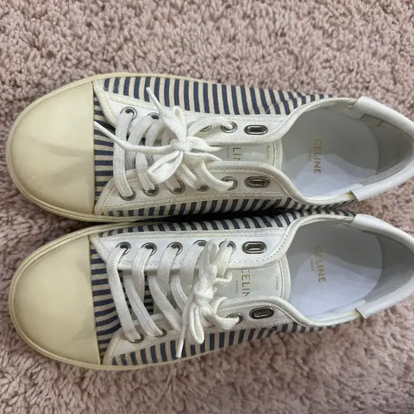 [BUNJANG] Celine Striped Canvas Sneakers Size 36 / 셀린느 스트라이프 캔버스 스니커즈 36