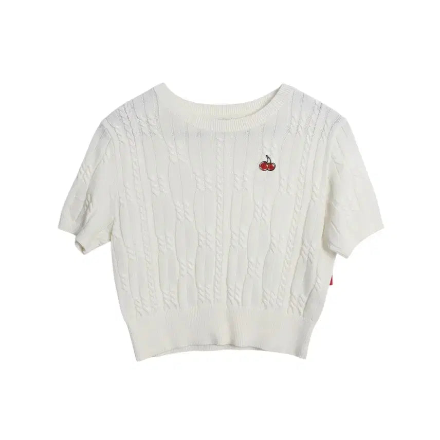 [BUNJANG] KIRSH Cable Short Sleeve Knit IV / 여성 1사이즈/ 키르시 케이블 반팔니트IV 37-132