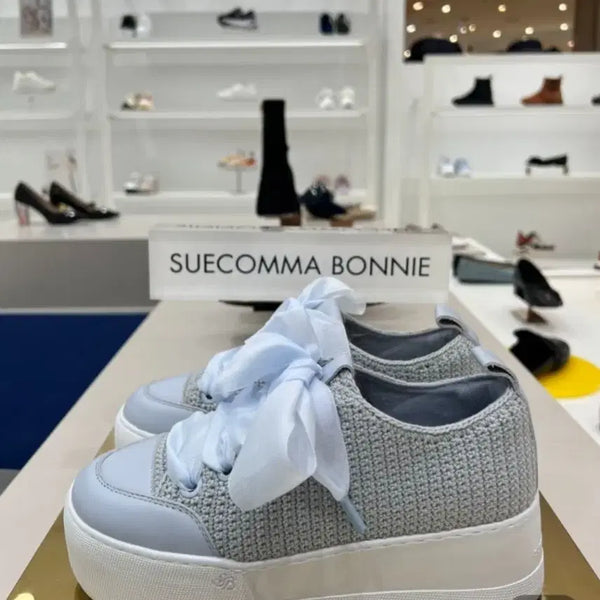 [BUNJANG] SUECOMMA BONNIE Blue Knit Sneakers / 슈콤마보니 블루 스니커즈(새상품급)