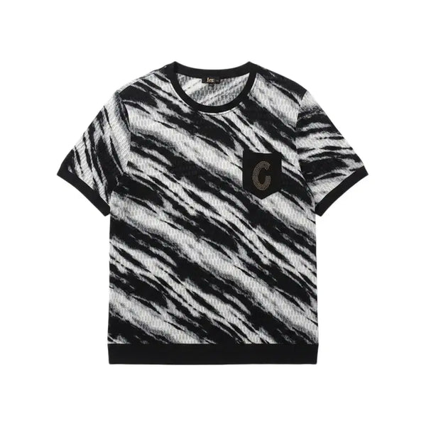 [BUNJANG] Women's Zebra Pattern Relaxed Fit Short Sleeve T-Shirt / 여성F/ 지브라패턴 루즈핏 반팔티셔츠 37-138