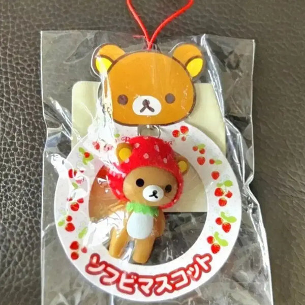 [BUNJANG] Rilakkuma Strawberry Strap Keychain / 딸기 리락쿠마 키링, 리락쿠마 스트랩