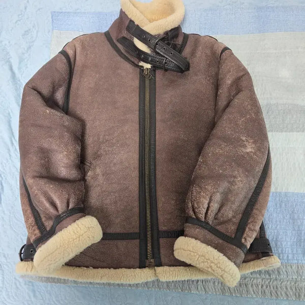[BUNJANG] B-3 Lambskin Aviator Shearling Jacket 105 / B-3 양가죽 항공무스탕105