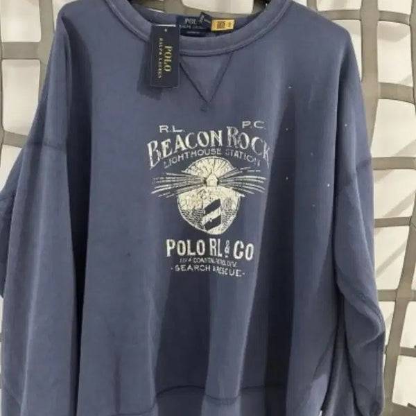 [BUNJANG] Polo Ralph Lauren Beacon Rock Crewneck Sweatshirt - L / 폴로 랄프로렌 맨투맨 블루 beacon rock L새상품
