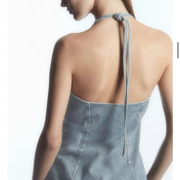 [BUNJANG] COS Denim Halterneck Top / 코스 COS 데님 홀터넥 탑
