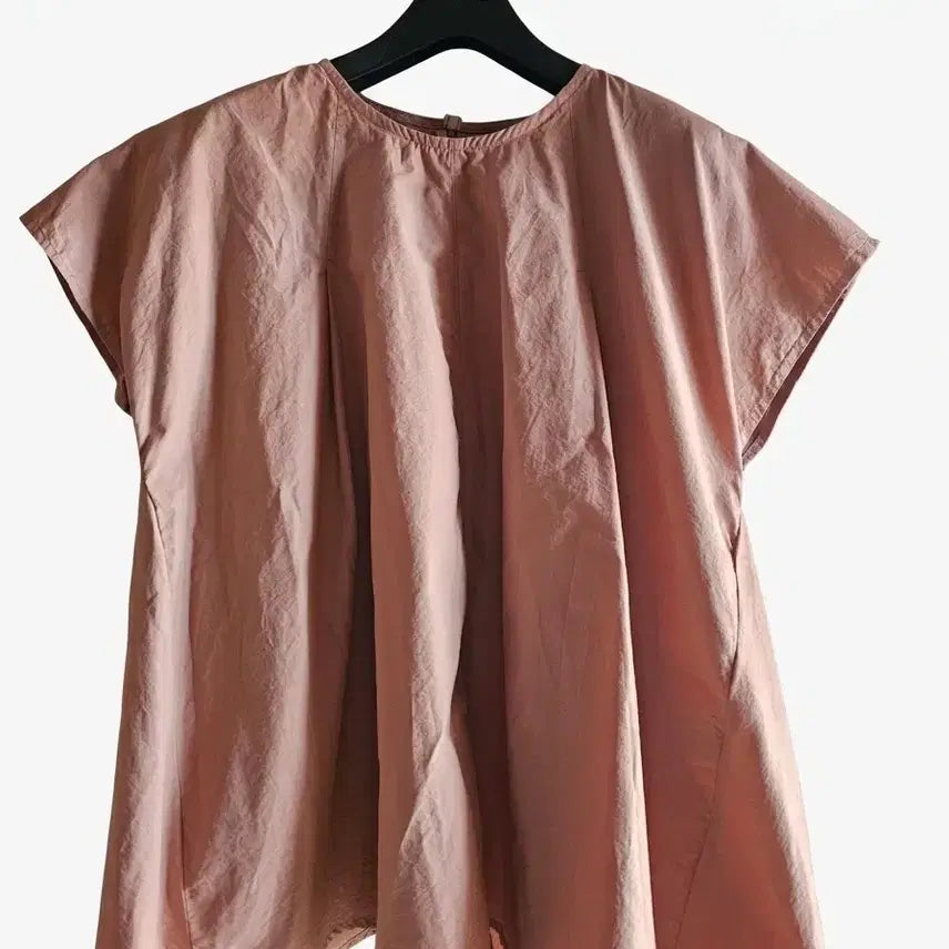 [BUNJANG] A-Line Blouse - Crinkly Fabric, Dusty Pink / 바스락 A라인 블라우스 66.77 인디핑크색상
