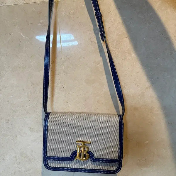 [BUNJANG] Burberry TB Mini Two-Tone Canvas Shoulder Bag Blue / 정품)버버리 TB 미니 투톤 캔버스 숄더백 블루
