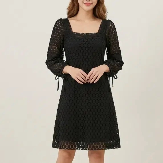 [BUNJANG] Solitaire Punching Lace Dress / [L]솔리테어 펀칭 레이스 원피스