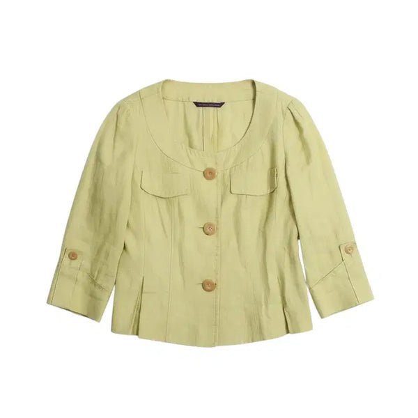 [BUNJANG] Women's Linen Round Neck Jacket / 여성55/ 아이잗 라운드넥 린넨자켓YE 37-26