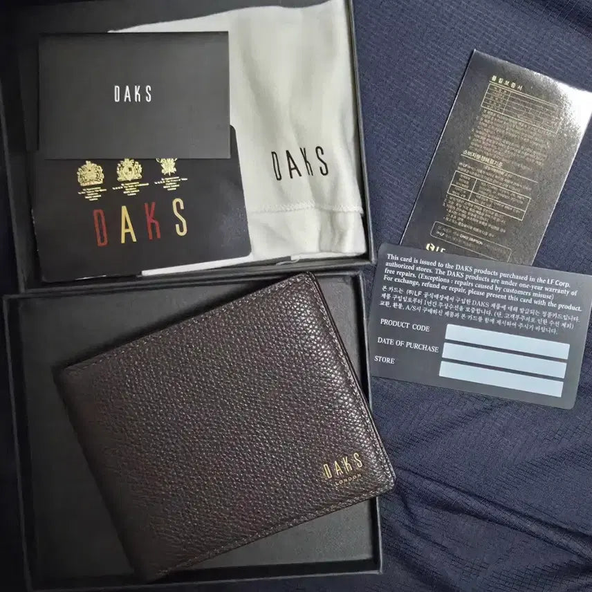 [BUNJANG] Daks Men's Genuine Leather Wallet Dark Brown / 새상품) 닥스 소가죽 남성용 지갑