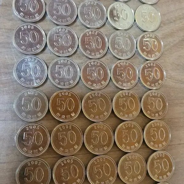 [BUNJANG] 1998-2008 50 Won Coin Bundle Set (75 Coins) / 동전 사용제 2005년 2008년  50원 동전 75개 일괄