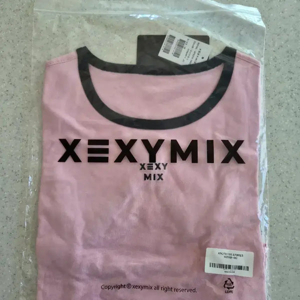 [BUNJANG] Xexymix Soft Line Color Block Cropped Top Yogurt Pink / 새상품-테그있음)소프트 라인 배색 크롭탑(요거트핑크)(젝시믹스)(40%할인)