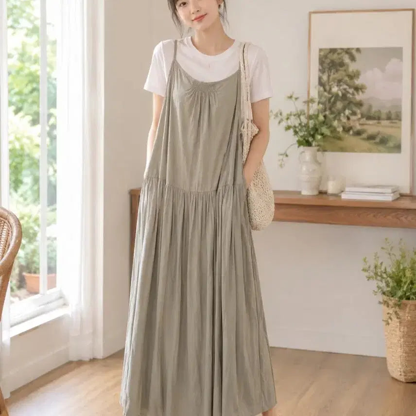 [BUNJANG] Sleeveless Maxi Dress / 나시 원피스 롱 원피스