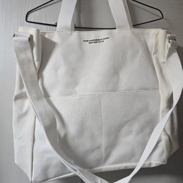 [BUNJANG] Wanted Lifework Canvas Tote Bag White / 원티드 라이프워크 캔버스 토트백 화이트 (새제품)