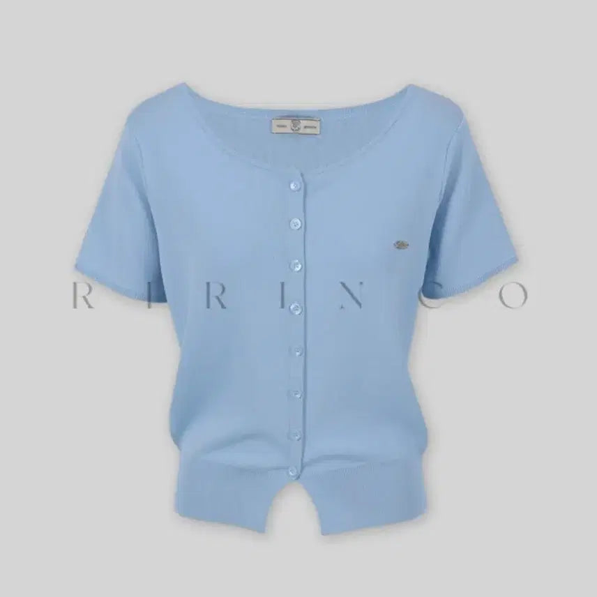 [BUNJANG] Lightweight Short-Sleeve Knit Cardigan - Sky Blue / 소라 반팔 니트 가디건