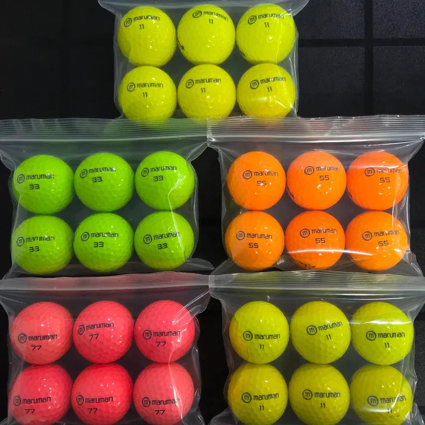 [BUNJANG] Maruman Grade A Glossy Colored Used Golf Balls - 30 Count / 마루망 A급 유광 컬러 로스트볼 30구 중고골프공