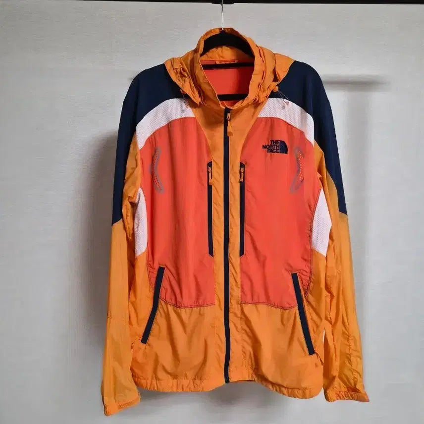 [BUNJANG] The North Face Lightweight Windbreaker Jacket Orange/Navy XL / 노스페이스 경량 바람막이 오렌지/네이비 XL