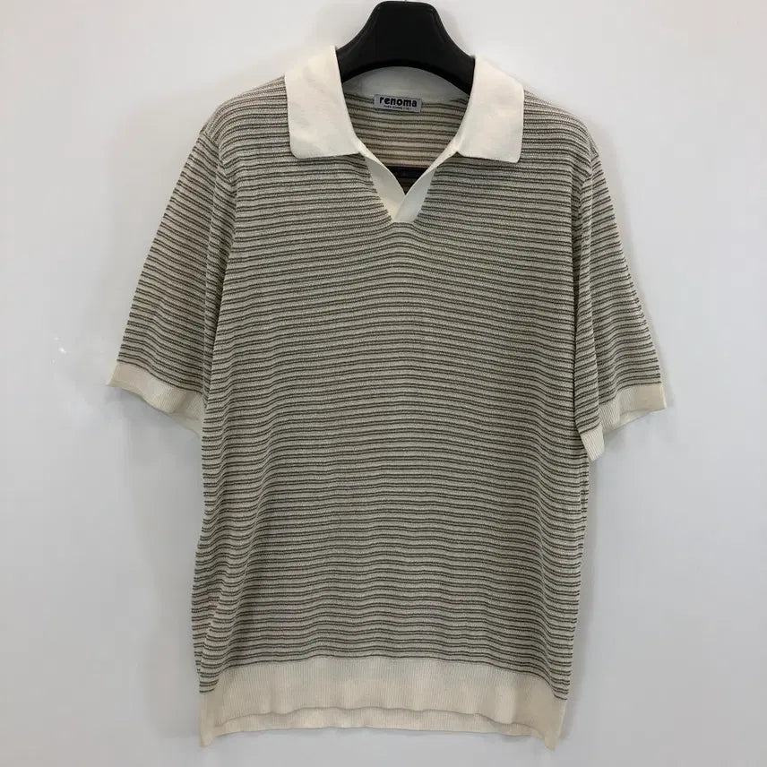[BUNJANG] Renoma Linen Blend Open Collar T-Shirt Size 110 / 레노마 오픈형 린넨카라티 110