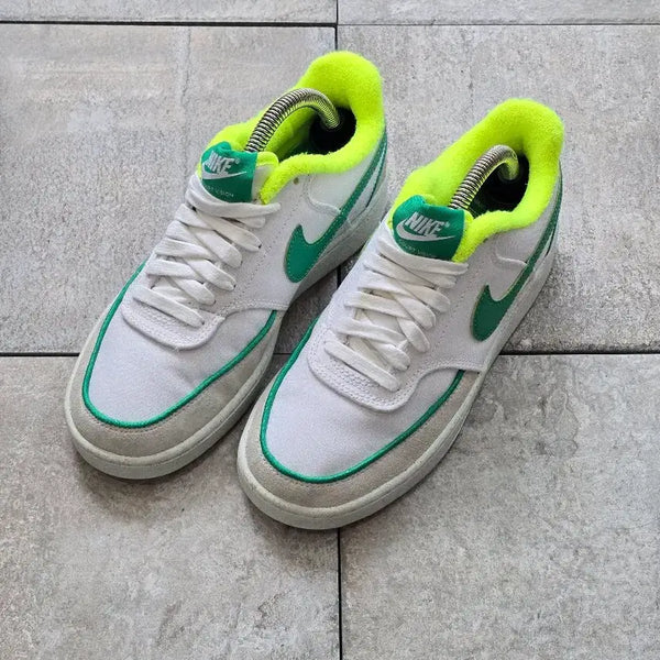 [BUNJANG] Nike Court Vision Low Canvas White Stadium Green Sneakers / (225)나이키 코트 비전 로우 캔버스 화이트 그린 스니커즈 운동화