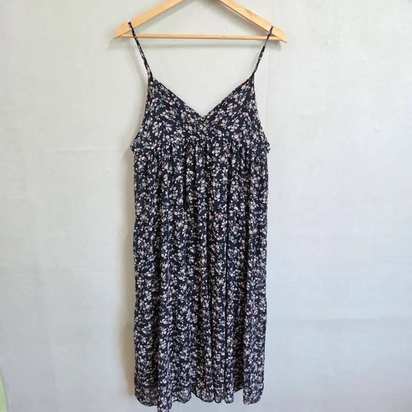 [BUNJANG] Floral Sleeveless Maxi Dress / 여성 끈 나시 민소매 플로럴 풍성 원피스 F JJ3324