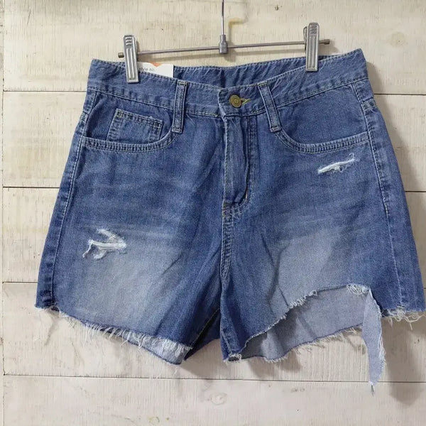[BUNJANG] Women's Distressed Denim Shorts Summer Shorts / 여성 청반바지 데미지 찌청 여름바지