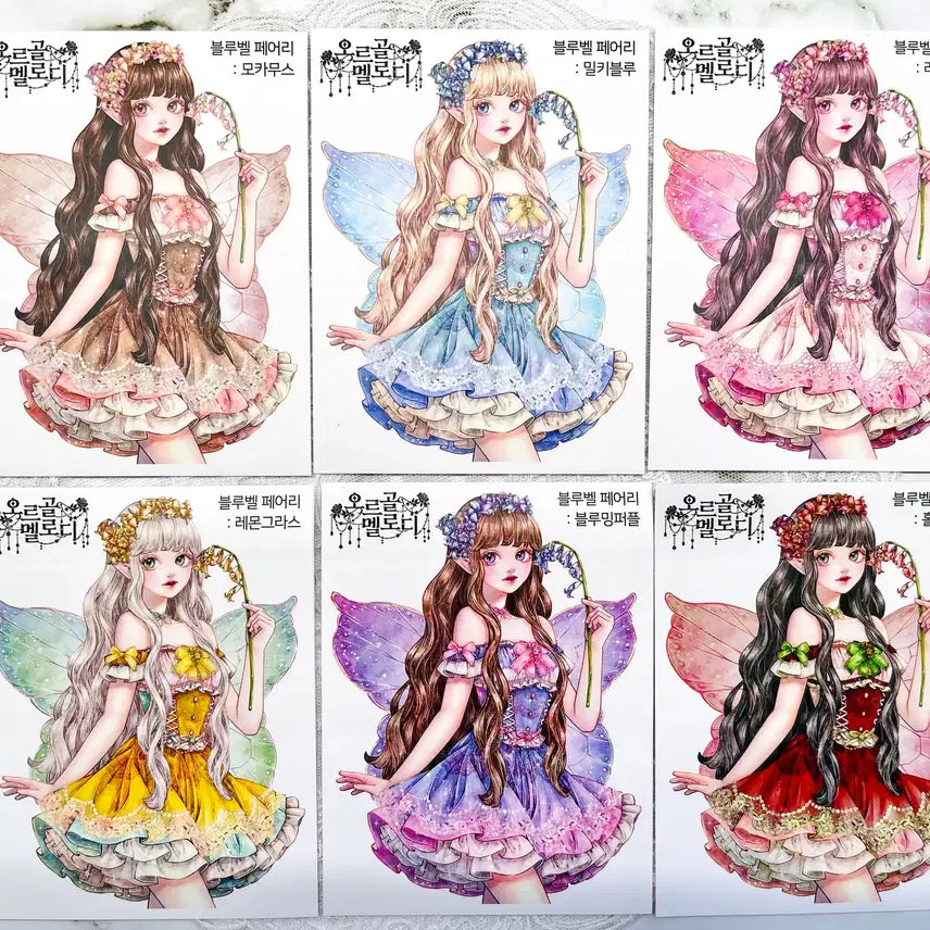 [BUNJANG] Creampeach Orgole Melody Bluebell Fairy 6-Color Stickers / [인스] 오르골멜로디 블루벨 페어리 6컬러 인스