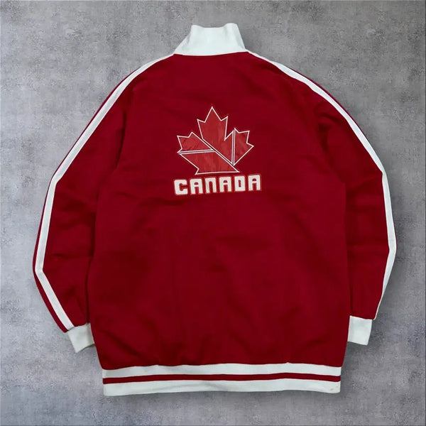 [BUNJANG] Calhoun Canada Big Logo Red Track Top Jersey / CALHOUN 캐나다 빅로고 레드 트랙탑 져지