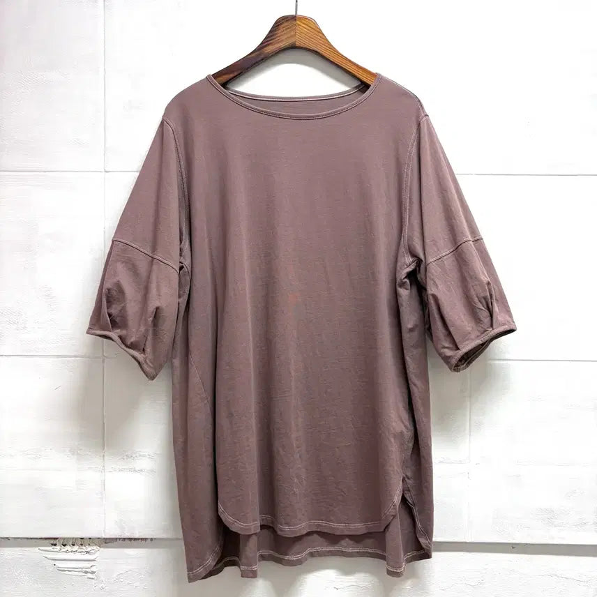 [BUNJANG] Cocoa Balloon Asymmetrical Oversized T-shirt / 코코아 벌룬 언발 오버핏 티셔츠 F JPN