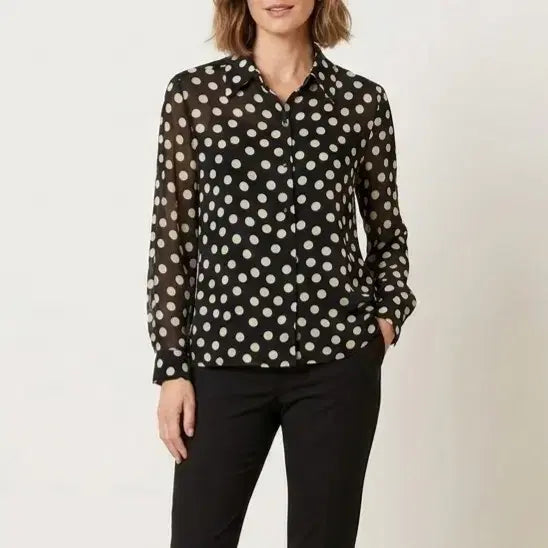 [BUNJANG] Lauren Lee Dot Chiffon Blouse / [77]로렌리 도트 셔츠 쉬폰블라우스
