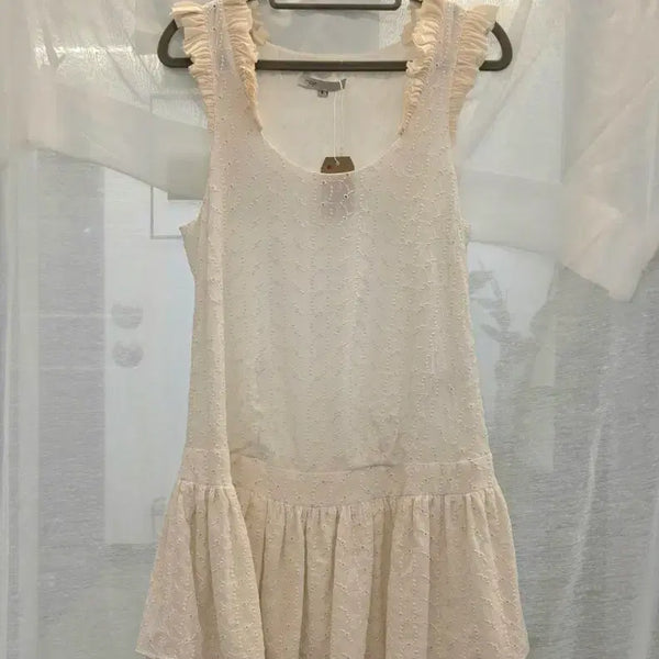 [BUNJANG] Maje Sleeveless Mini White Dress (Size S) / 마쥬 민소매 미니 화이트 원피스 S