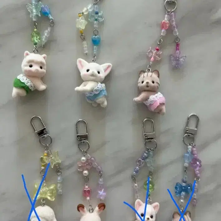 [BUNJANG] Sylvanian Families Bead Keychain / 실바니안 비즈키링