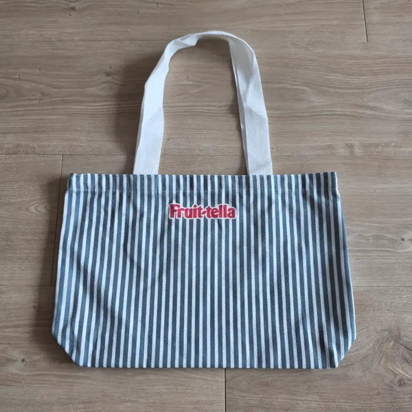 [BUNJANG] Fruittella Stripe Canvas Eco Bag / 후르트텔라 스트라이프 캔버스 에코백