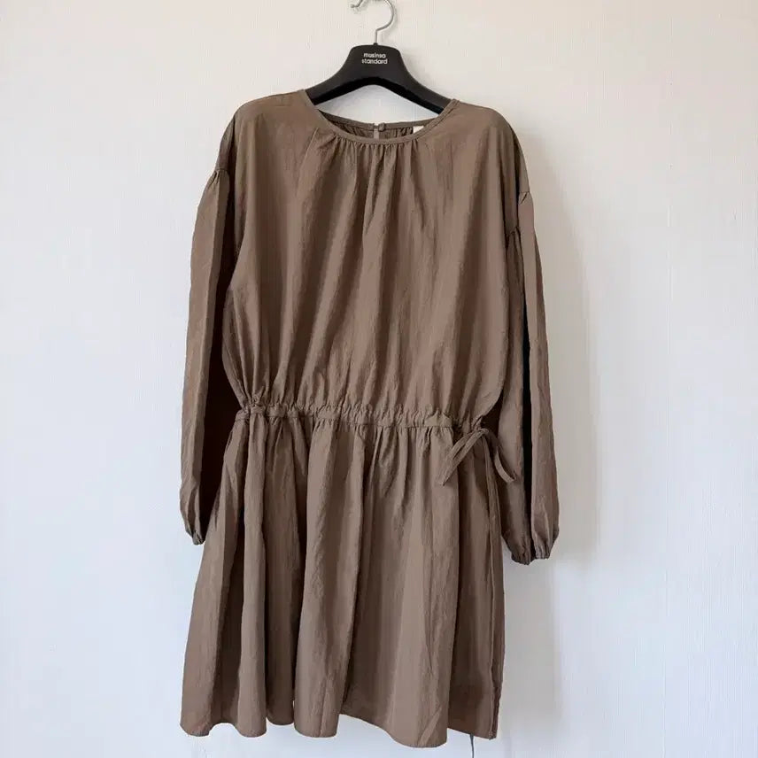 [BUNJANG] Crinkled Shirring Ribbon Dress / 바스락셔링리본원피스