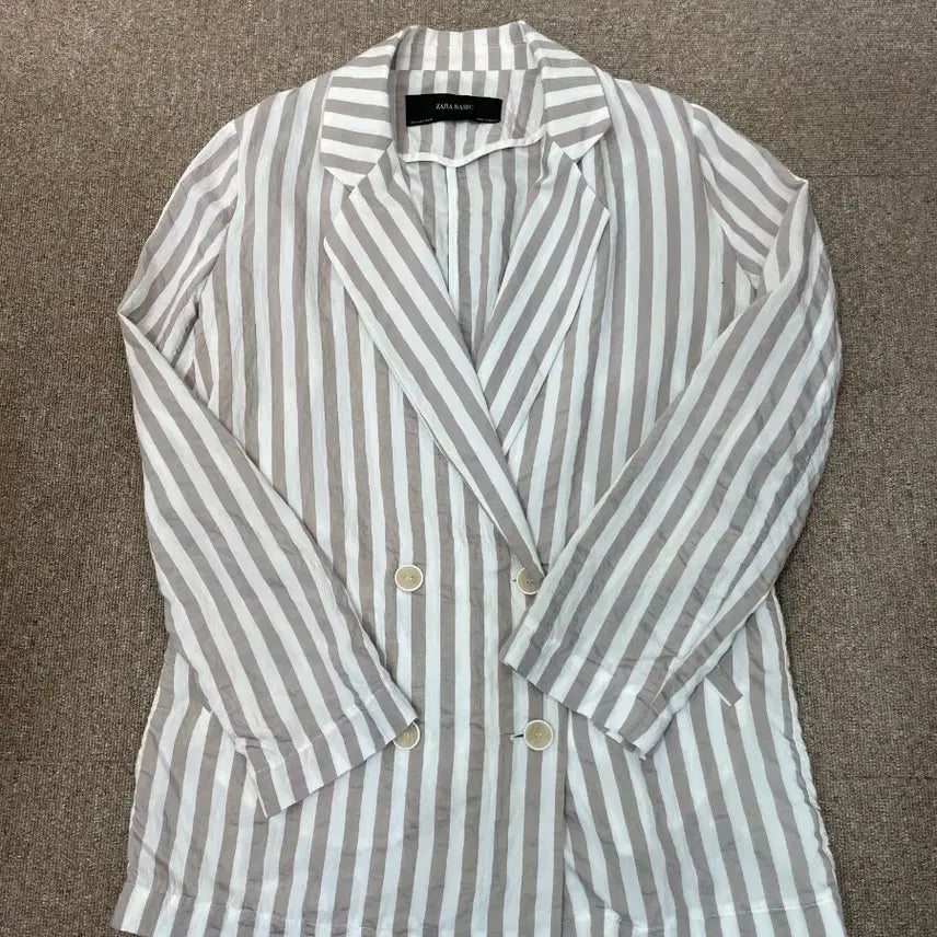 [BUNJANG] ZARA BASIC Women's Striped Double-Button Jumpsuit / ZARA BASIC