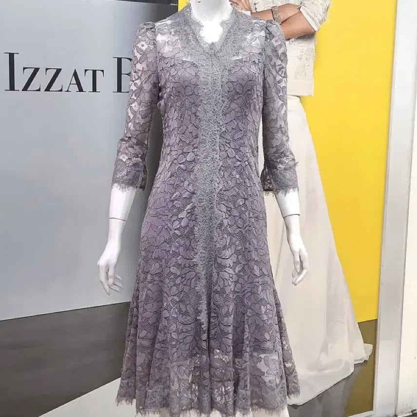[BUNJANG] JIGOTT Lace Dress (Gray) / 지고트 레이스 원피스 75만원대 결혼식 피로연 JIGOTT 그레이 하객룩