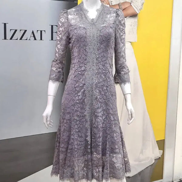 [BUNJANG] JIGOTT Lace Dress (Gray) / 지고트 레이스 원피스 75만원대 결혼식 피로연 JIGOTT 그레이 하객룩