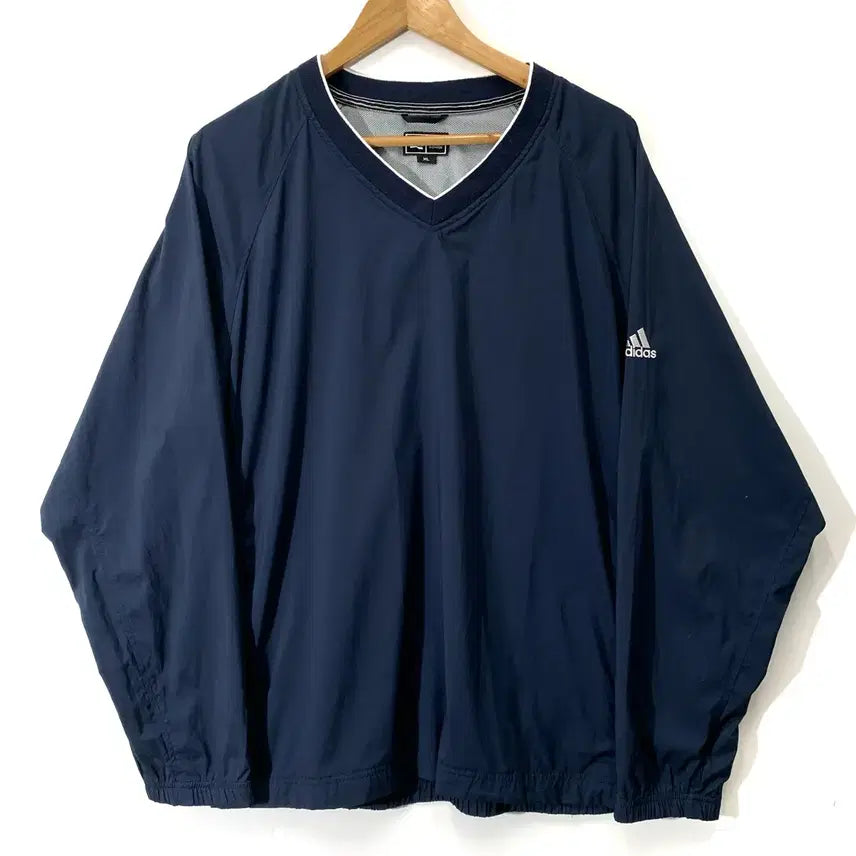 [BUNJANG] Adidas Side Arm Logo Performance Navy Warm-up Jacket / 아디다스 사이드암 로고 퍼포먼스 네이비 웜업