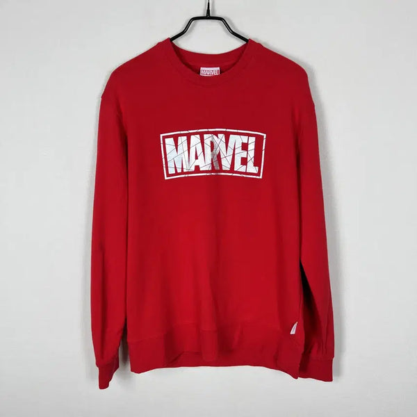 [BUNJANG] Marvel Logo Red Sweatshirt Long Sleeve T-Shirt XL / 마블 로고 맨투맨 레드 긴팔 티 티셔츠 남105 XL 라덴 빈티지