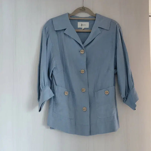 [BUNJANG] JStudio Blue Linen Jacket / 지스튜디오 블루 린넨 쟈켓