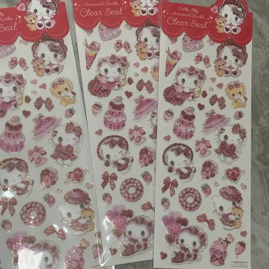 [BUNJANG] Sanrio Hello Kitty Jewel Clear Sticker Pink / 산리오 헬로키티 쥬얼 클리어씰 핑크