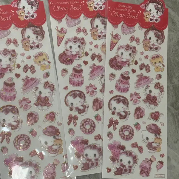 [BUNJANG] Sanrio Hello Kitty Jewel Clear Sticker Pink / 산리오 헬로키티 쥬얼 클리어씰 핑크