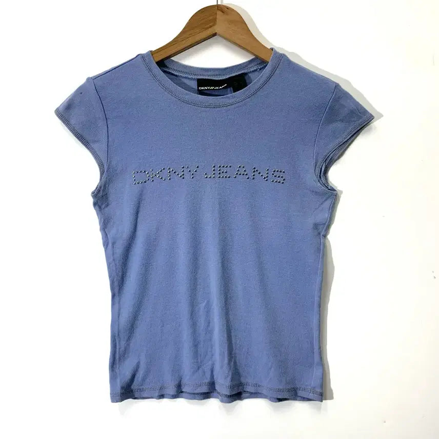 [BUNJANG] DKNY Jeans Ribbed Studded T-Shirt / DKNY JEANS 도나카란 골지 스터드 티셔츠