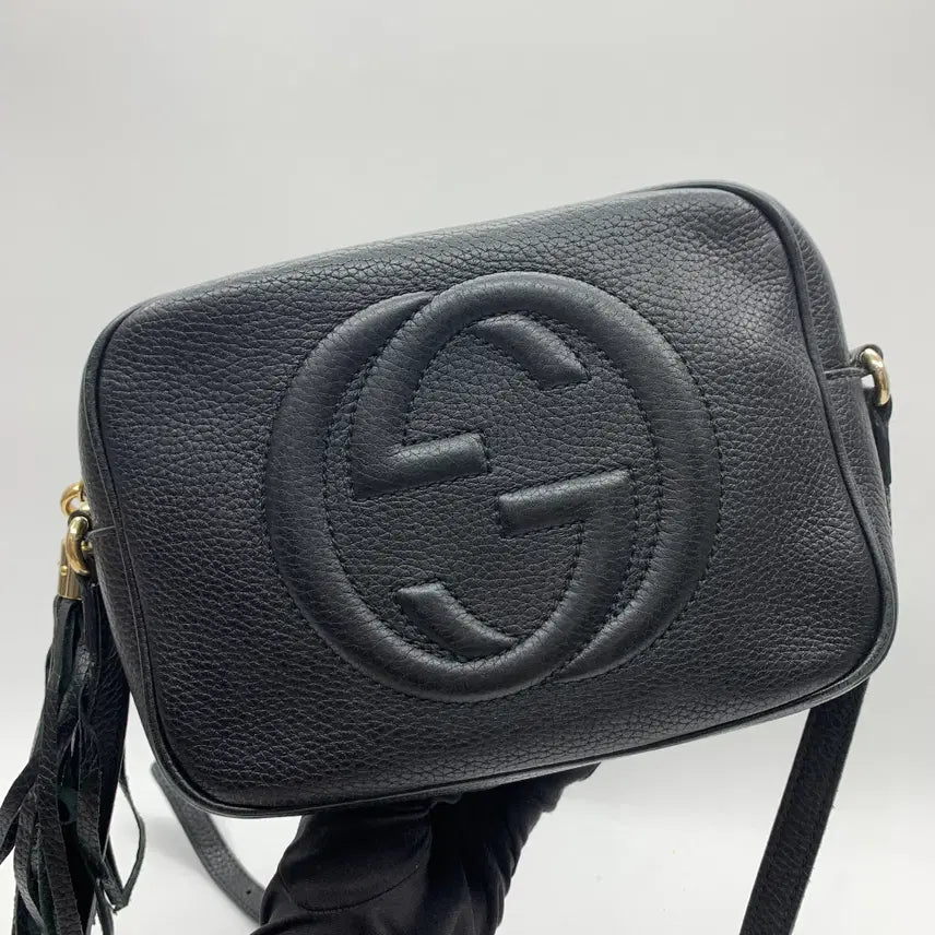 [BUNJANG] Gucci Soho Disco Small Black Leather Crossbody Bag / 267003212 구찌 소호 테슬 디스코 크로스백 스몰 블랙 308364