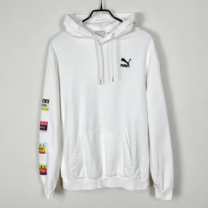 [BUNJANG] Puma White Hoodie Sweatshirt Long Sleeve T-Shirt Men's L / 푸마 화이트 후드티 맨투맨 긴팔 티 티셔츠 남L 라덴 빈티지