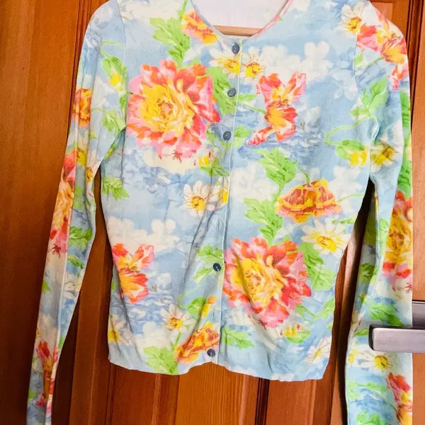 [BUNJANG] Blumarine Flower Pattern Cardigan / 블루마린 플라워 가디건
