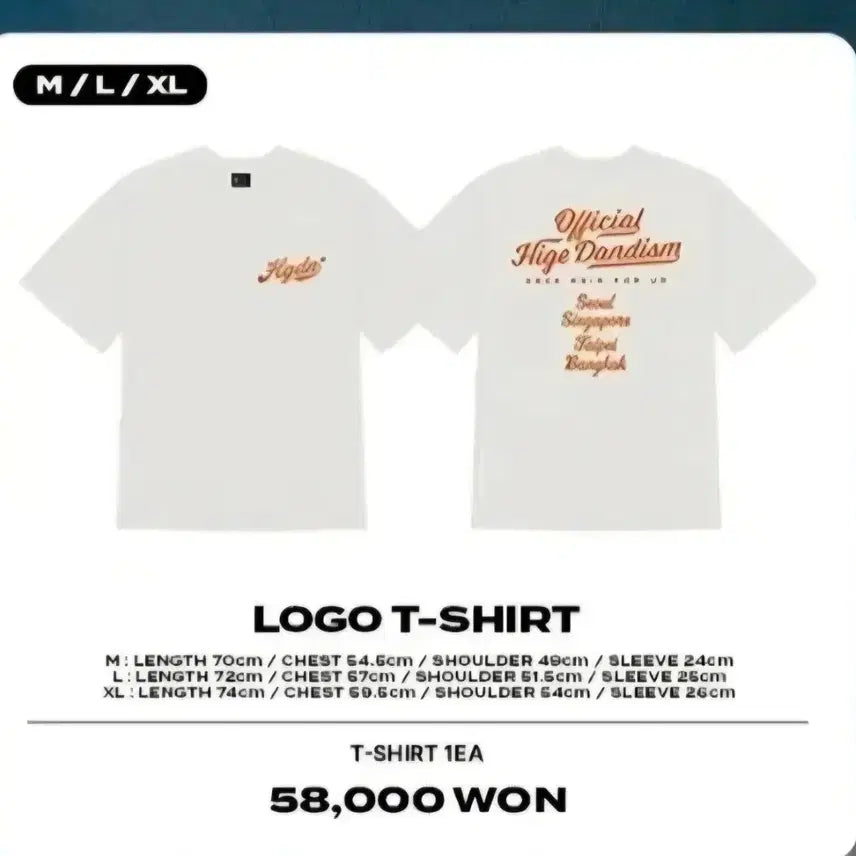 [BUNJANG] Official Higedan Logo T-Shirt XL / 히게단 로고티 xl