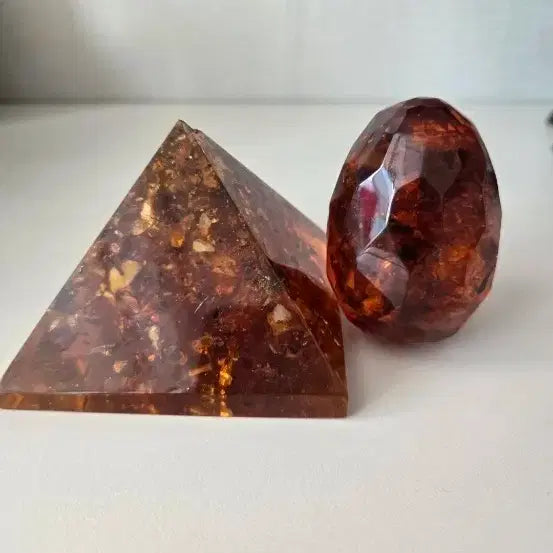 [BUNJANG] Pumpkin Oregon Agate Geode Set / 7센치 높이  347g중량2개단가